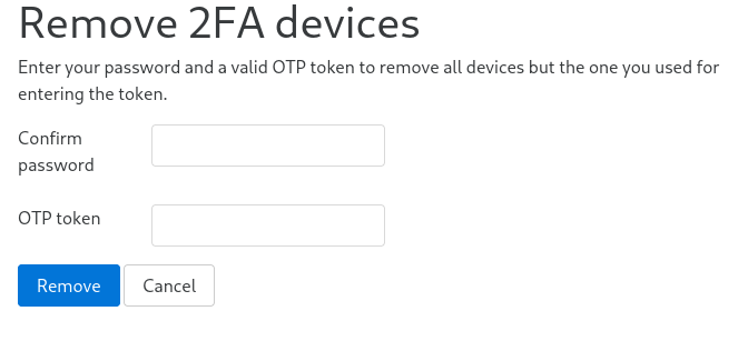 2FA remove device form